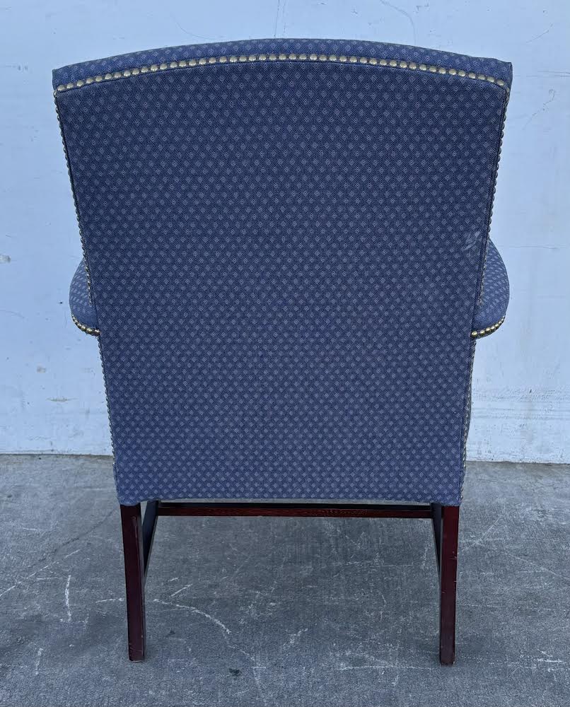Accent Chair Vintage Arm Chair Blue Upholstered
