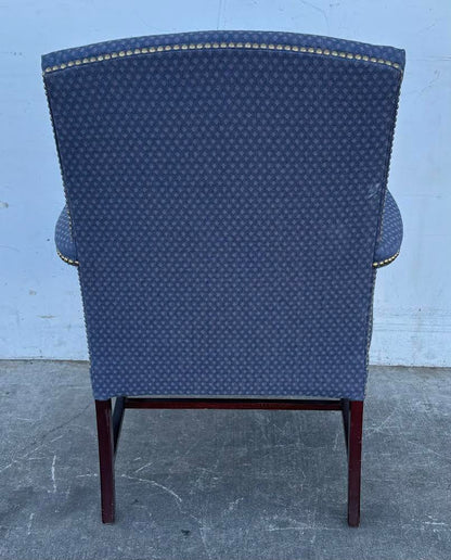 Accent Chair Vintage Arm Chair Blue Upholstered