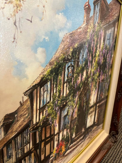 Framed Art Vintage 1990 Mermaid Inn Rye Marty Bell Certificate/Certified