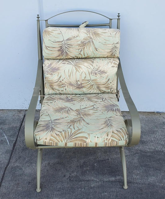 vintage aluminum patio chair with cushion