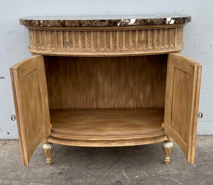 Jeffco French Provincial/Italian Baroque Carved Wood French Bombe cabinet buffet Commode