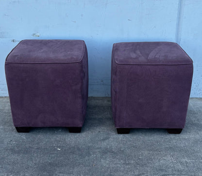 Crate and barrel purple ottomans/ footrests (2)