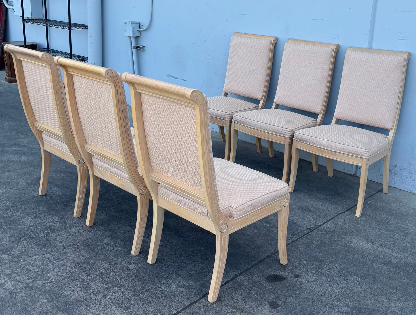 Thomasville light wood dining chairs (6)
