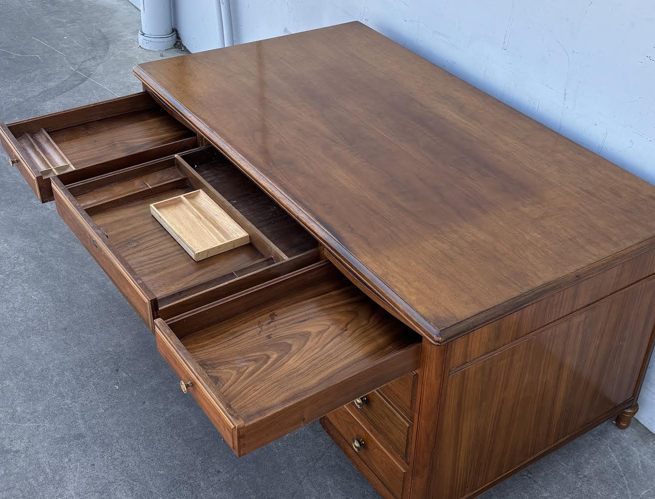 Shelbyville Desk Co. Walnut Vintage Executive Desk