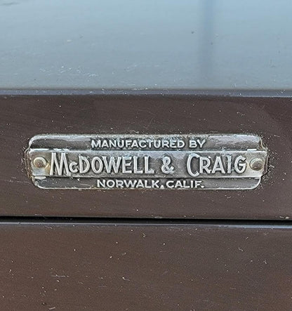 McDowell & Craig brown vertical file cabinet with key