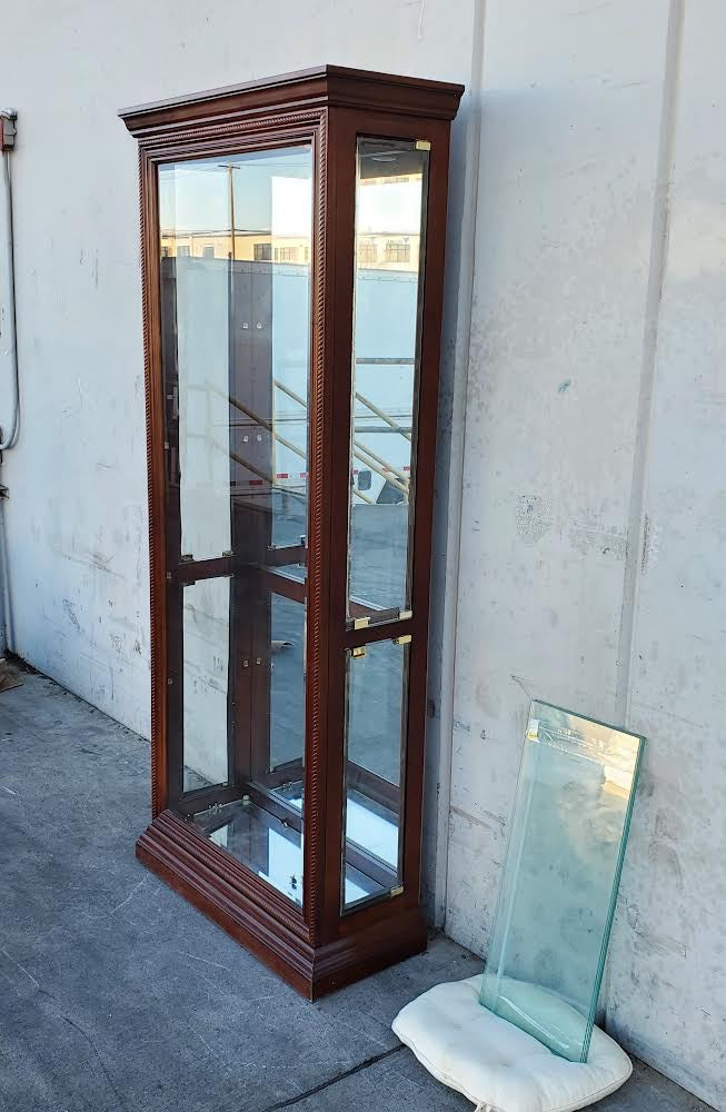 Display cabinet curio dark wood
