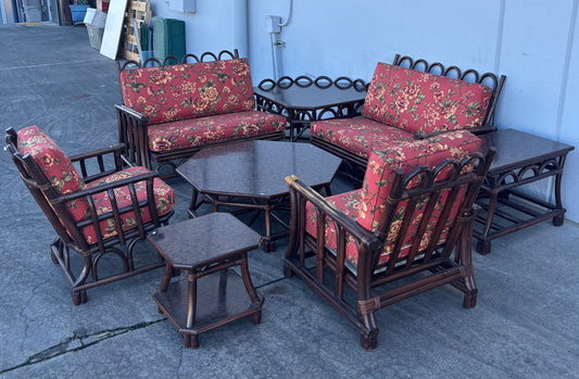 Outdoor/patio set 2 sofas/couches, 2 armchairs & 4 tables