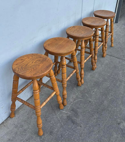 5 Vintage Rustic Amish Barstools Farmstyle Towne square