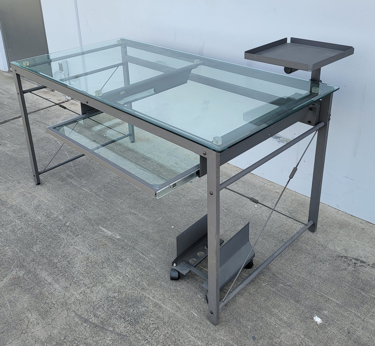 Glass/Metal Computer Desk
