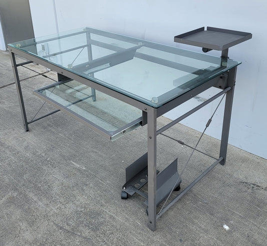 Glass/Metal Computer Desk