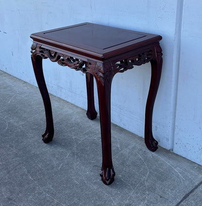 Chinese Handcarved Rose Wood Side Table
