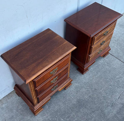 Matching 3 Drawer Cherry Mahogany Style Night Stands