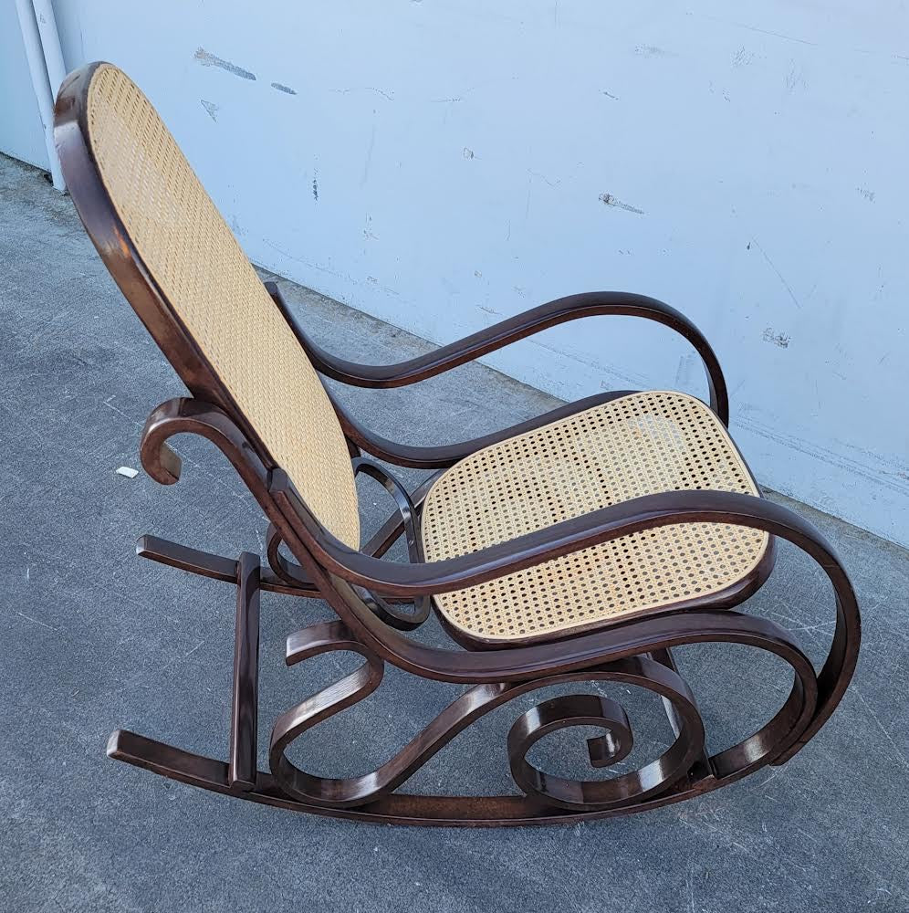 Wicker rocking chair bentwood and cane vintage thonet style