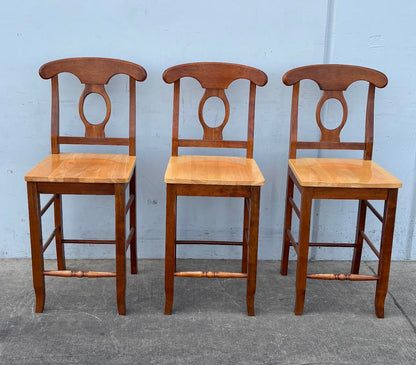 Eleanor Napoleon Back Wood Counter Chair Bar Stools Made in Malaysia