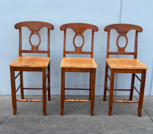 Eleanor Napoleon Back Wood Counter Chair Bar Stools Made in Malaysia