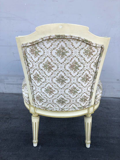 Louis french style side chair cream/beige/white