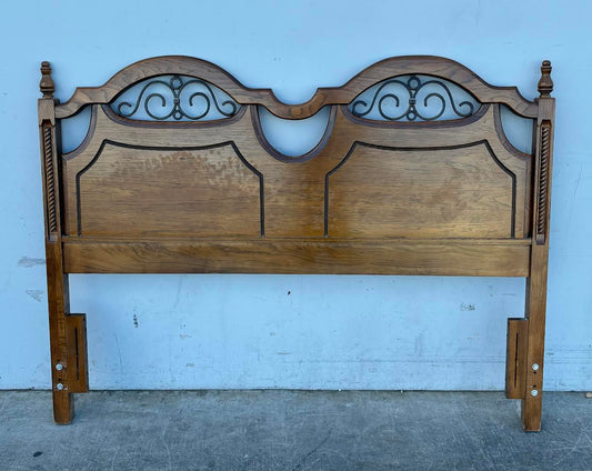 60.5” Antique Wood Carved Headboard matador pecan