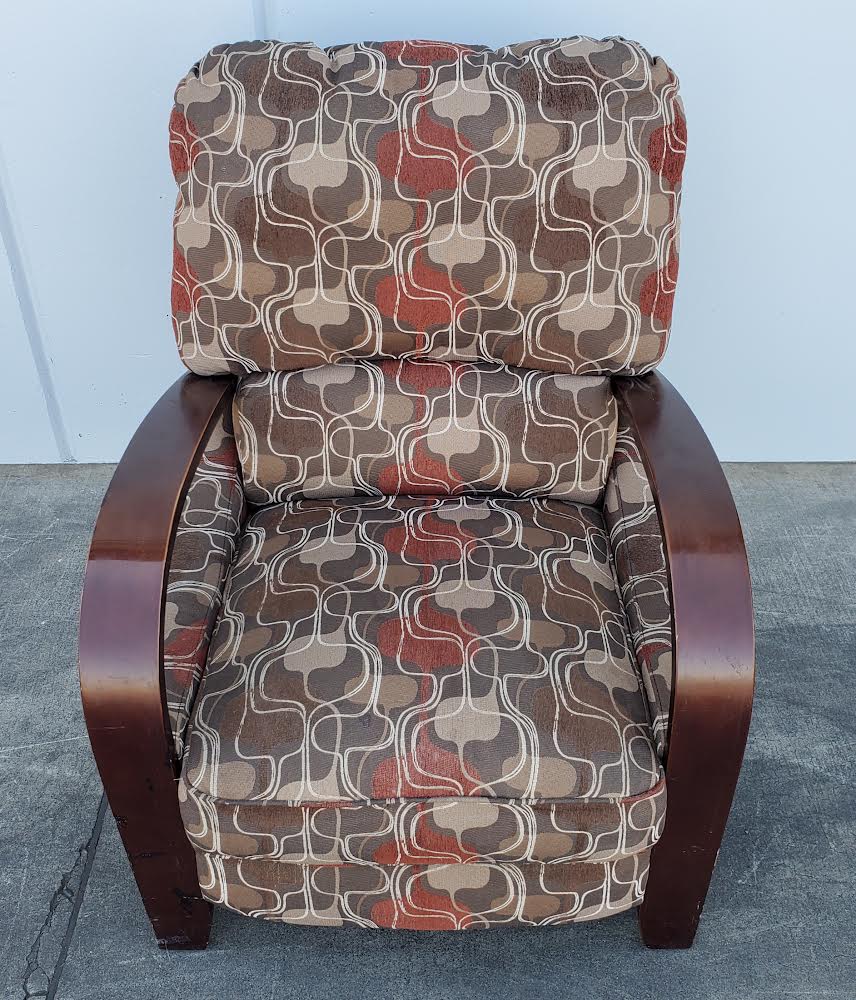 Brown fabric recliner armchair accent/living room chair