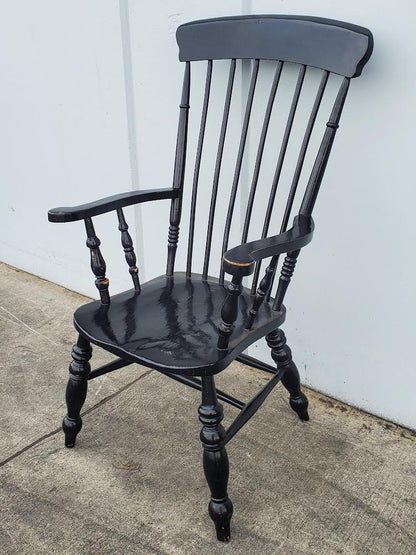 black fan back windsor style armchair