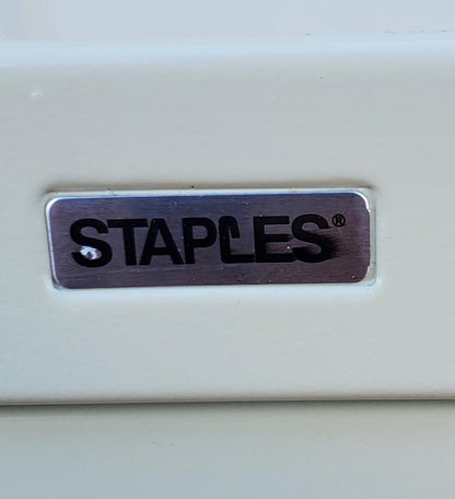 Staples tan/beige file cabinet (no key)