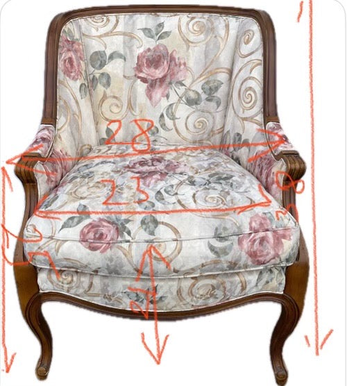 antique/ vintage floral armchair french bergere style
