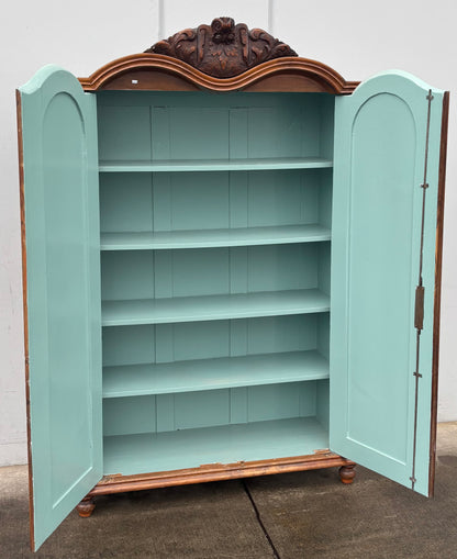Vintage/antique two door walnut armoire/wardrobe cabinet (2/$350 each)