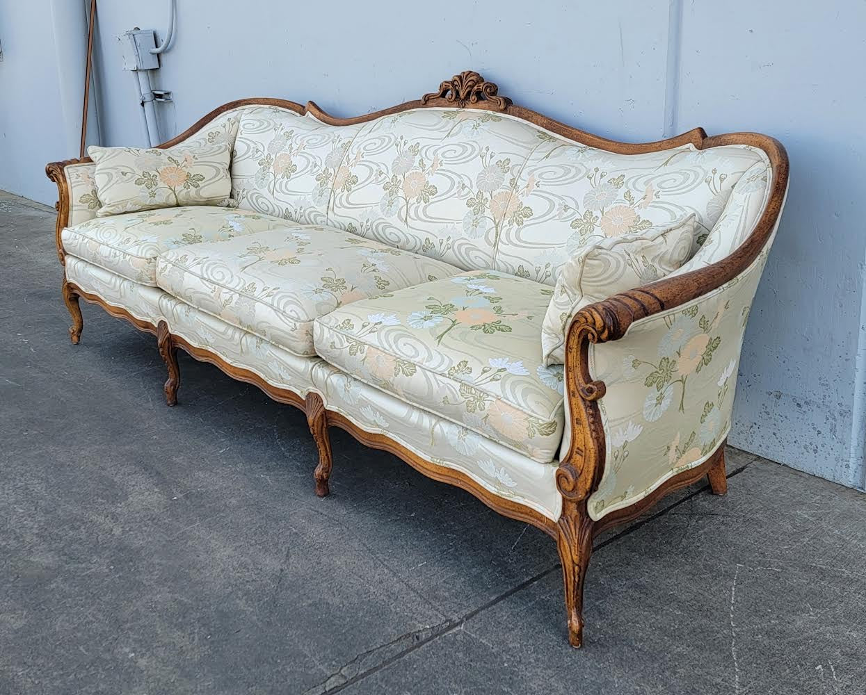 Antique/ vintage French bergere/ settee sofa/ couch floral