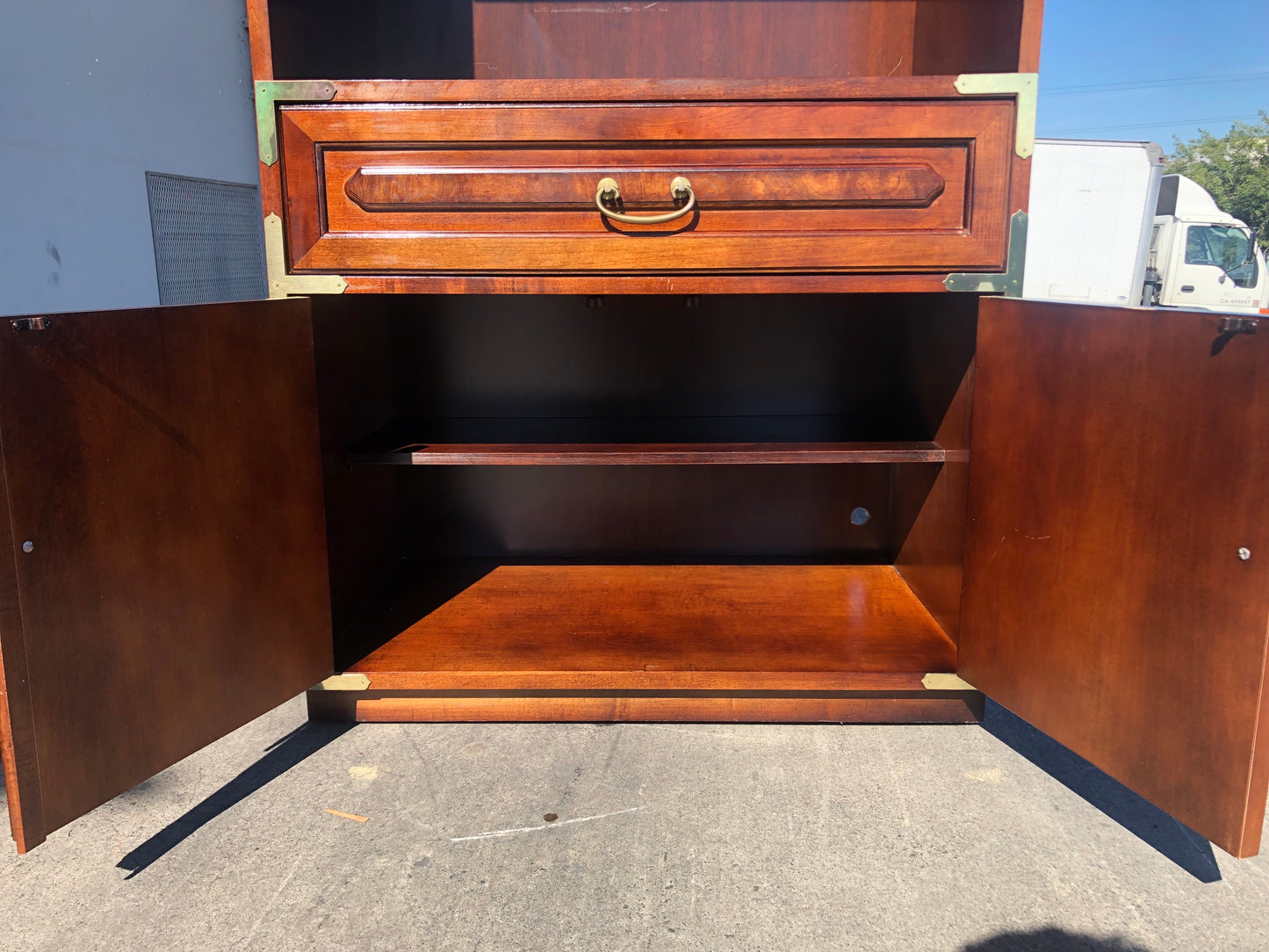 Bernhardt lighted bookcase/ bookshelf cabinet Asian style