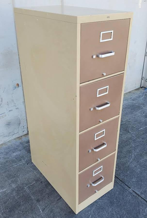 Hon metal tan vertical 4 drawer file cabinet