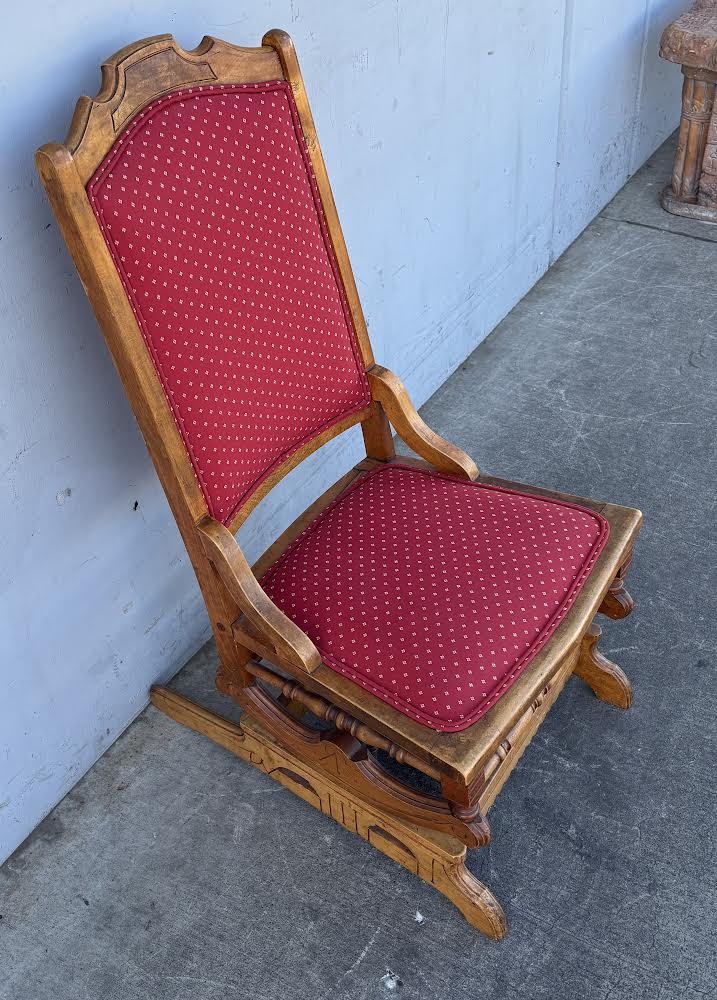 Antique Victorian Style Rocking Chair Red