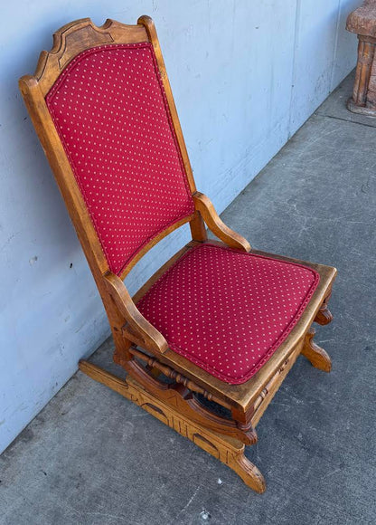 Antique Victorian Style Rocking Chair Red