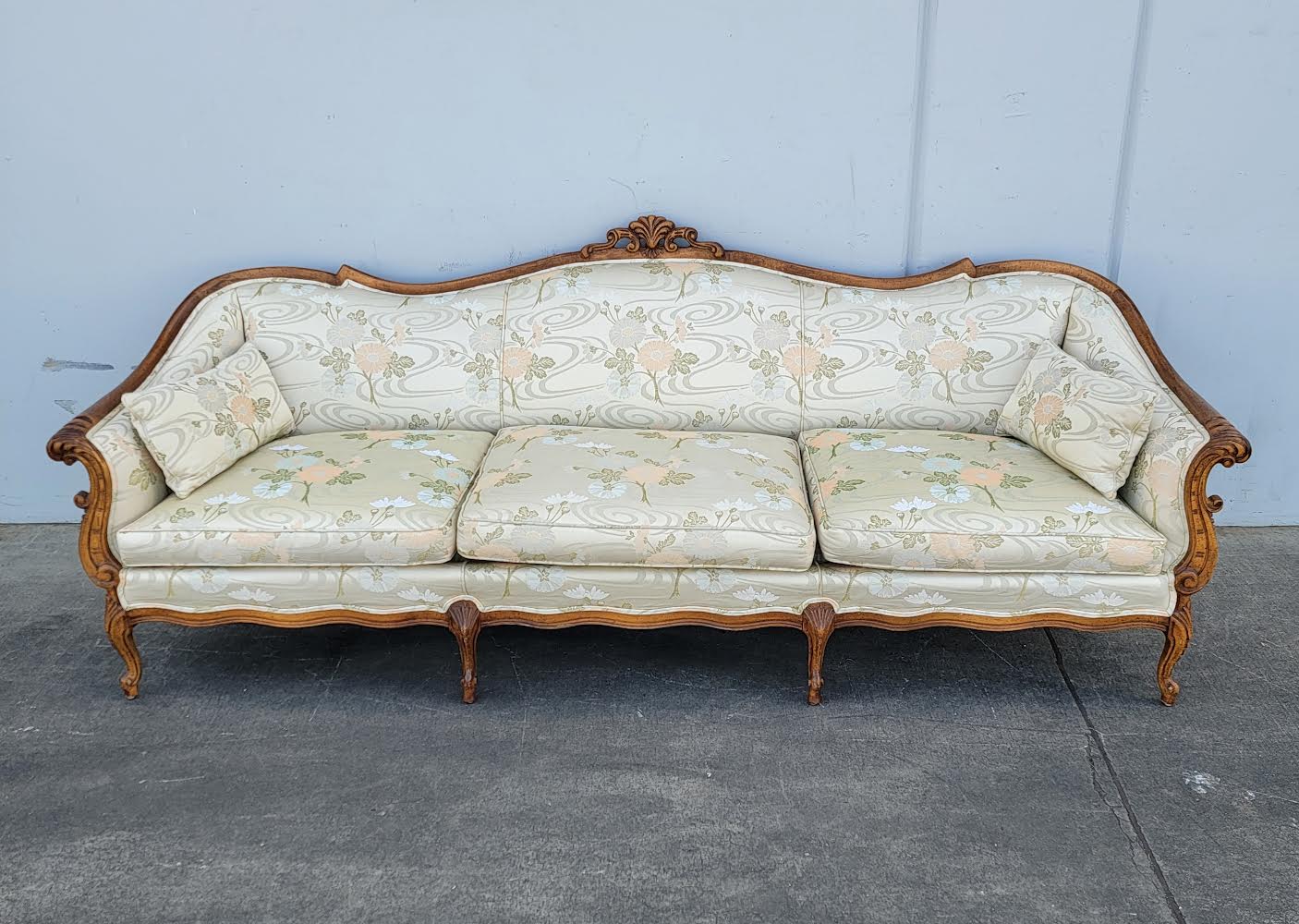 Antique/ vintage French bergere/ settee sofa/ couch floral