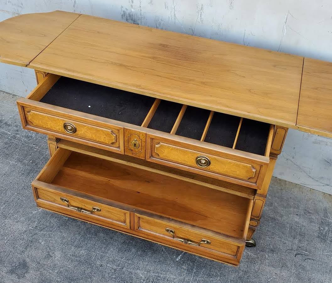 Vintage buffet cart server on wheels drop down extensions
