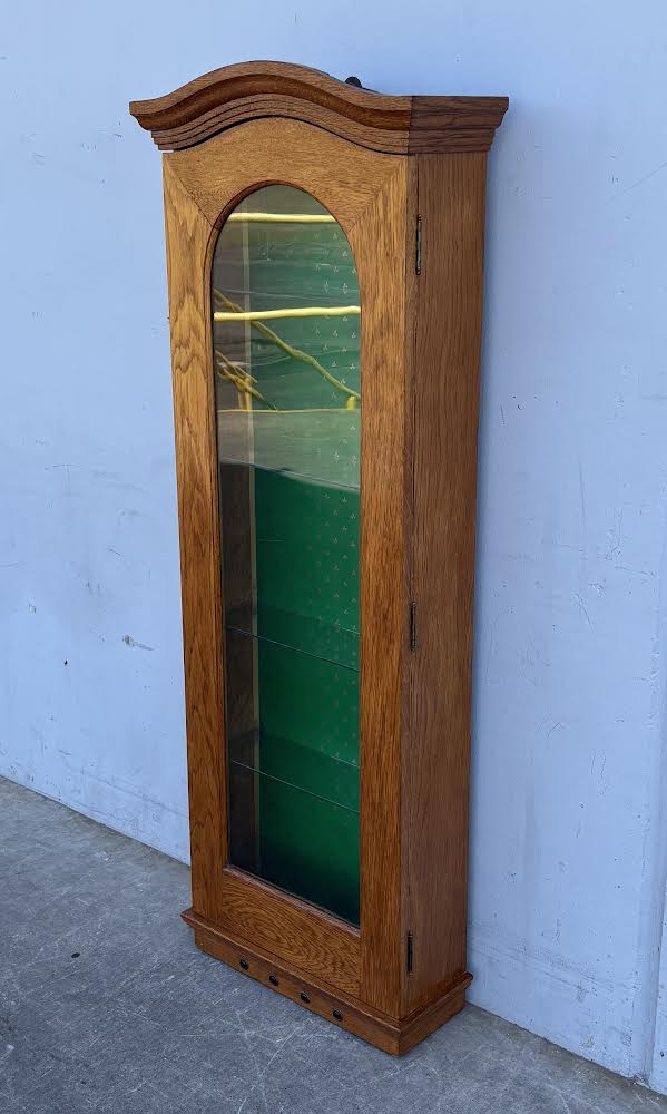 Antique Oak Display Cabinet Curio