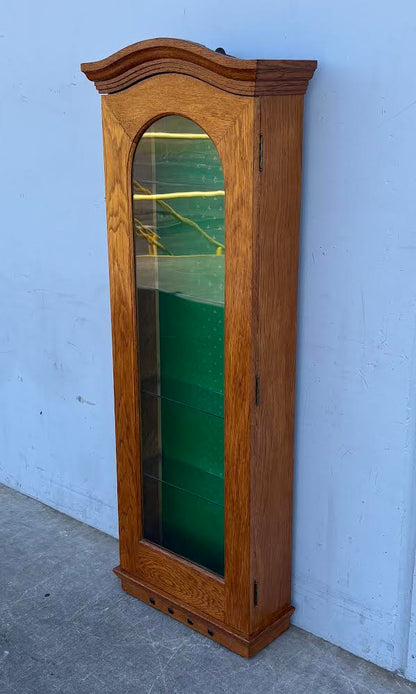 Antique Oak Display Cabinet Curio