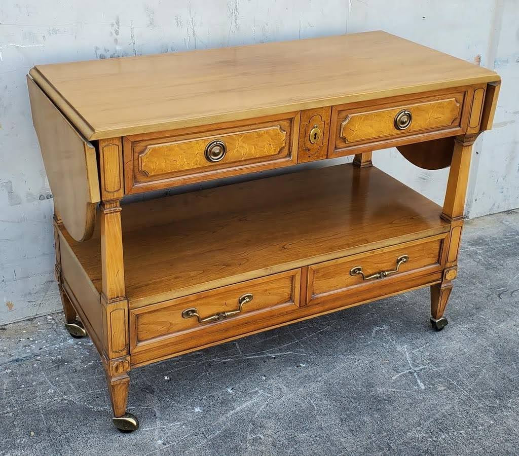 Vintage buffet cart server on wheels drop down extensions