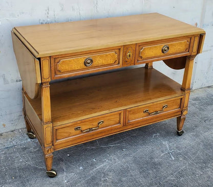 Vintage buffet cart server on wheels drop down extensions