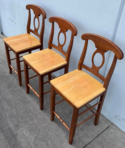 Eleanor Napoleon Back Wood Counter Chair Bar Stools Made in Malaysia
