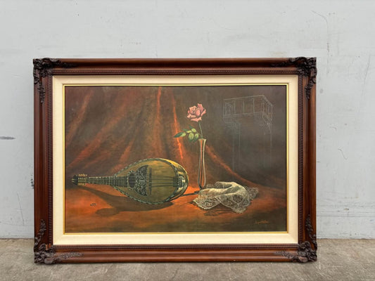August Holland A Rose By Any Name Framed Art Mandolin Vintage