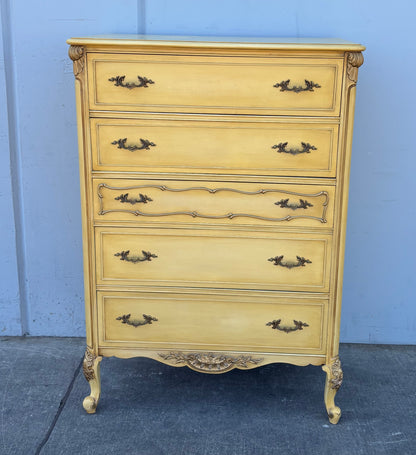 Off-white French style 5 drawer front chest