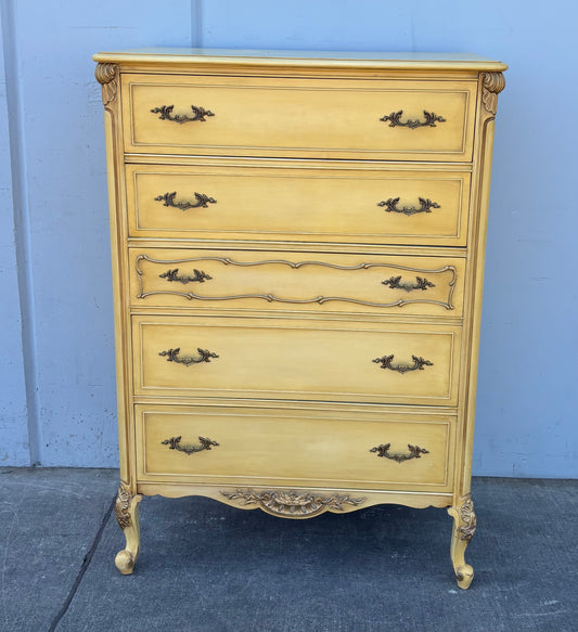 Off-white French style 5 drawer front chest