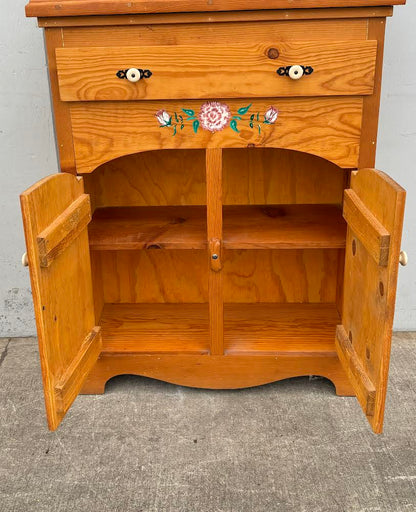 Antique Wood Cupboard Display Cabinet