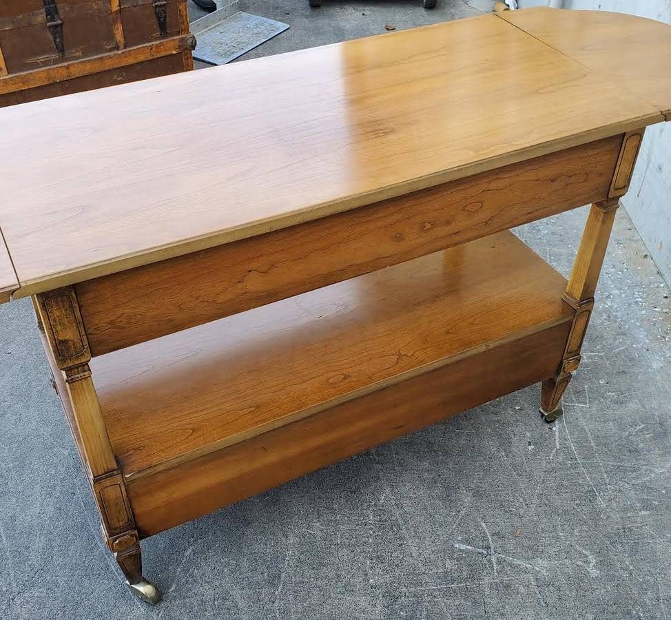 Vintage buffet cart server on wheels drop down extensions