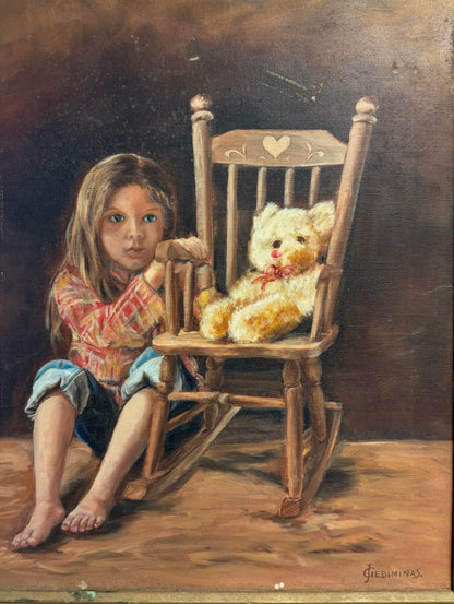 Vintage Framed “Little Girl” Art