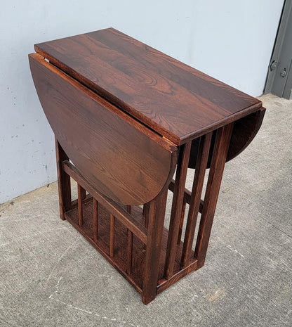 Dark wood magazine coffee/ console/ end/side table drop leaf/ sides