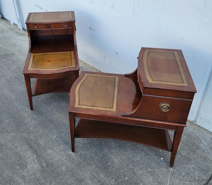 End / side tables (2) antique/ vintage 2 tier step up