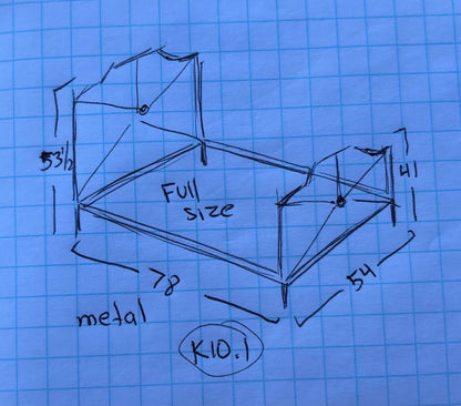 Full Size White Metal Bed Frame