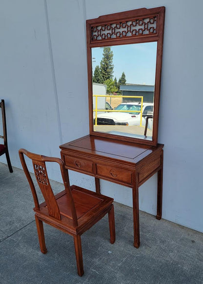 Antique vanity dressing table with chair