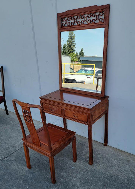 Antique vanity dressing table with chair