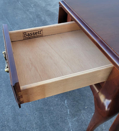 bassett solid cherry pembroke drop leaf end/side tables (2)